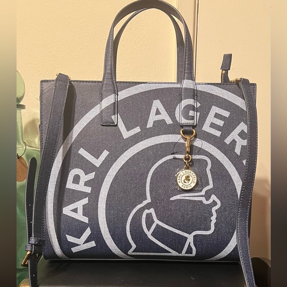 Karl Lagerfeld Denim Blue Purse BNWT! - Picture 6 of 16
